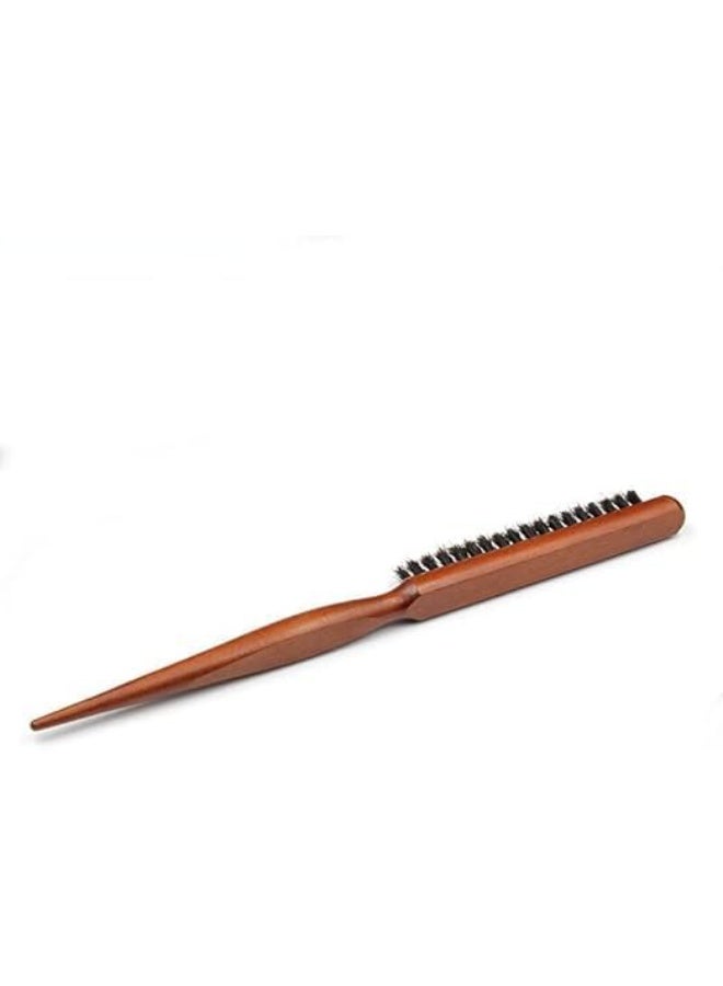 A brown wooden hairbrush and comb for styling hair, suitable for all hair types. It gently massages the scalp and helps to tame baby hairs. - Image 3